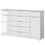 Sideboard SKØP x7+2 Hochglanz Weiß / Seidengrau - Aluminium