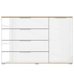 Dressoir SKØP x4+1 Wit hoogglans/Eikenhouten Artisan look - Aluminium