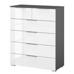 Buffet SKØP x4+2 Blanc brillant / Graphite - Aluminium