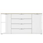 Dressoir SKØP x4+2 Wit hoogglans/Eikenhouten Artisan look - Chrome