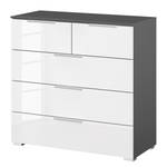 Buffet SKØP x3+2 Blanc brillant / Graphite - Aluminium