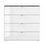 Buffet SKØP x4 Blanc brillant / Graphite - Largeur : 80 cm - Chrome