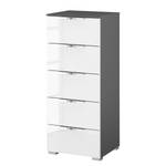 Buffet SKØP x5 Blanc brillant / Graphite - Largeur : 40 cm - Chrome