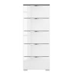 Buffet SKØP x5 Blanc brillant / Graphite - Largeur : 40 cm - Chrome