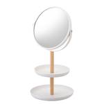 Miroir avec range bijoux intégré Tosca Acier / Frêne - Blanc