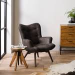 Fauteuil BRAZIL Microfibre Goda: Noir - Sans repose-pieds