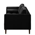 3-Sitzer Sofa LAONA Samt Vaia: Schwarz