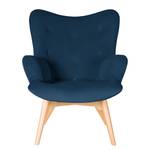 Fauteuil BRAZIL Velours Vaia: Donkerblauw - Zonder hocker