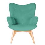 Fauteuil BRAZIL Velours Vaia: Turquoise - Zonder hocker