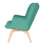 Fauteuil BRAZIL Velours Vaia: Turquoise - Sans repose-pieds