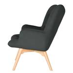 Fauteuil BRAZIL Velours Vaia: Donkergrijs - Zonder hocker