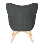 Fauteuil BRAZIL Velours Vaia: Donkergrijs - Zonder hocker