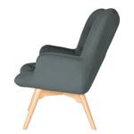 Fauteuil BRAZIL Velours Vaia: Antracietkleurig - Zonder hocker