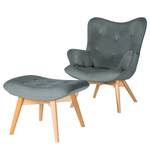 Fauteuil BRAZIL Velours Vaia: Antracietkleurig - Zonder hocker