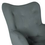 Fauteuil BRAZIL Velours Vaia: Antracietkleurig - Zonder hocker