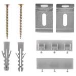 Set accessoires gordijnrails Unit kunststof - Aluminiumkleurig