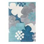 Kurzflorteppich Retro Floral Polyester - Blau - 160 x 230 cm