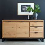 Sideboard Limoges Echtholzfurnier / Metall - Eiche / Schwarz