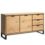 Sideboard Limoges Echtholzfurnier / Metall - Eiche / Schwarz