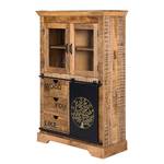 Highboard Keywest massief mangohout - mangohout/zwart