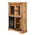 Highboard Keywest massief mangohout - mangohout/zwart