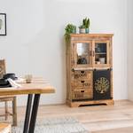 Highboard Keywest massief mangohout - mangohout/zwart