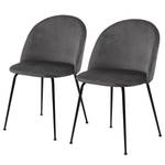 Chaises capitonnées Luray lot de 2 Gris