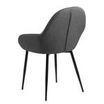 Chaises à accoudoirs Kia II (lot de 2) Tissu / Fer - Gris / Noir