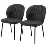 Chaises capitonnées Koppal I (lot de 2) Noir vintage