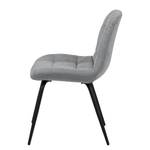 Chaises capitonnées Oline (lot de 2) Tissu / Fer - Gris clair / Noir