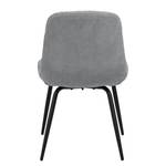 Gestoffeerde stoel Oline (set van 2) geweven stof/ijzer - lichtgrijs/zwart