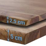 Massiver Baumkanten-Esstisch KAPRA Akazie Braun - 140 x 80 cm - Schwarz - U-Form - Tischplattenstärke: 2.5 cm