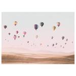 Leinwandbild Hot Air Balloons Polyester PVC / Fichtenholz - Blau