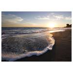 Canvas con spiaggia Sunset Lake Poliestere PVC / Legno di abete rosso - Blu  / Turchese