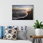Impression sur toile Sunset Lake Polyester PVC / Épicéa - Bleu  / Turquoise
