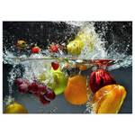 Leinwandbild Refreshing Fruits Polyester PVC / Fichtenholz - Mehrfarbig / Gelb