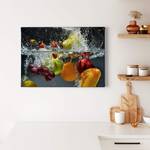 Impression sur toile Refreshing Fruits Polyester PVC / Épicéa - Multicolore / Jaune