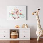 Quadro Dreaming Unicorn Poliestere PVC / Legno di abete rosso - Bianco / Rosa