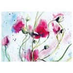 Afbeelding Watercolour polyester PVC/sparrenhout - wit/roze