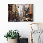 Impression sur toile New York Polyester PVC / Épicéa - Marron / Beige