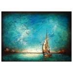 Impression sur toile Alone boat Polyester PVC / Épicéa - Bleu