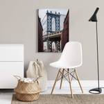 Wandbild Brooklyn Bridge Polyester PVC / Fichtenholz - Blau  / 0