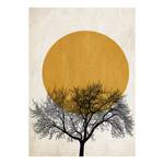 Impression sur toile Winter Morning Gold Polyester PVC / Épicéa - Noir / Doré