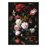 Leinwandbild Flowers In A Vase Polyester PVC / Fichtenholz - Mehrfarbig / Schwarz