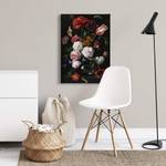 Impression sur toile Flowers In A Vase Polyester PVC / Épicéa - Multicolore / Noir
