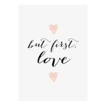 Afbeelding But first Love polyester PVC/sparrenhout - wit/zwart