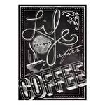Afbeelding Life And Coffee polyester PVC/sparrenhout - grijs/zwart
