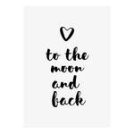 Afbeelding Moon and Back polyester PVC/sparrenhout - wit/zwart