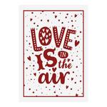 Canvas Love Is In The Air Poliestere PVC / Legno di abete rosso - Bianco / Rosso