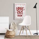 Leinwandbild Love Is In The Air Polyester PVC / Fichtenholz - Weiß / Rot